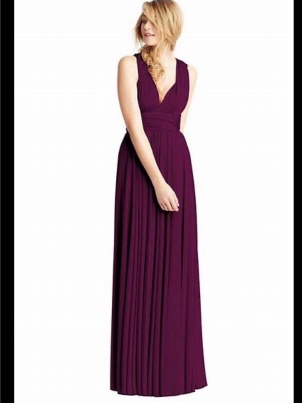 Twobirds Sleeveless Plunge Maxi Dress in Plum